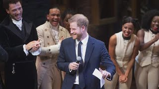Prince Harry Sings at 'Hamilton' Charity Event Appearance With Meghan Markle