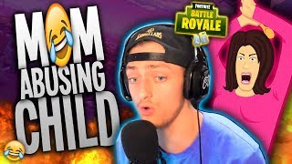 Mom Abusing Child on FORTNITE! (Hilarious Mom Voice Impression Reactions!)