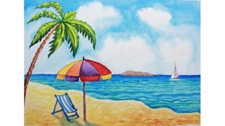 Как нарисовать летний пляж акварелью How to Draw a Beach Scene | Art School