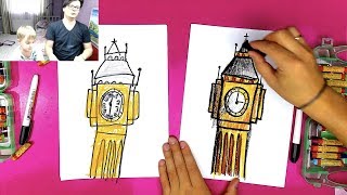 Как нарисовать БИГ БЕН урок рисования для детйе от РыбаКит