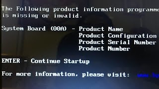 Fix Missing Serial / Product Numbers for HP COMPAQ Laptops