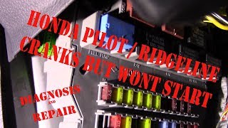 Honda Pilot Ridgeline Cranks But Wont Start Diagnosis