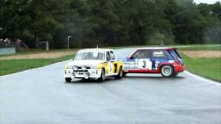 Jean Ragnotti donuts à lohéac autour d'une R5 Turbo