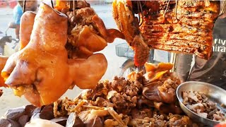 Amazing Street Meat Stalls/Buy  Chopped Meat Street Food In Ta Khmao, Cambodia