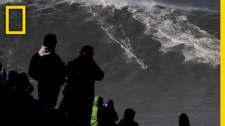 Watch Surfer Ride Record-Breaking Wave | National Geographic