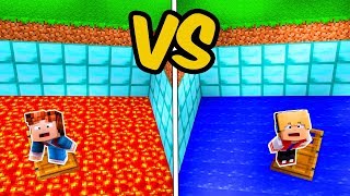 CASA NA PISCINA DE LAVA VS CASA NA PISCINA DE ÁGUA NO MINECRAFT !