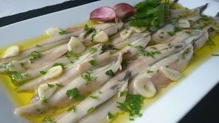 Boquerones en vinagre. Muy blanquitos!