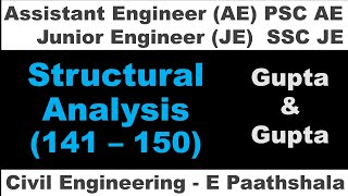 Structural Analysis / TOS (141 to 150) - Gupta and gupta | sscje civil engineering | civil mcq quest