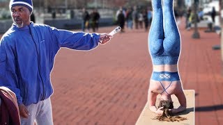 BODY PAINT PRANK | GIRL DOES YOGA IN PUBLIC