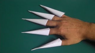 оригами когти из бумаги, оригами легкое когти на пальцы // origami claws