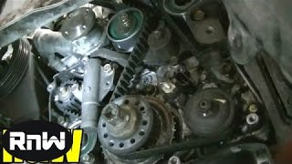 How to Remove and Replace the Timing belt and Water Pump - Mitsubishi 2.4L SOHC Engine PART 2