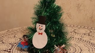 Как сделать снеговика из бумаги на окно или Елку