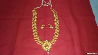 Matte Finish Jewelry Making -  Lakshmi Pendant Long Haram Tutorial