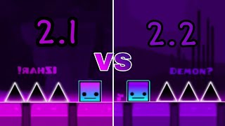 2.2 VS 2.1 | Geometry Dash 2.2 Fan Made Level (Camera Control)