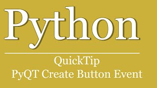 QuickTip #60 - Python Qt | Button Event erstellen | PyQt