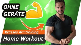 Arme trainieren ZUHAUSE und OHNE GERÄTE - Bizeps und Trizeps | Andiletics