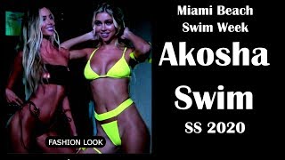 Показ Модных  Купальников Бикини Akosha Swim В Майами 2019 Лето SS 2020. Неделя Моды Майами Бич