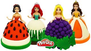 DIY Making Play Doh Fruit Dresses for Disney Princess Dolls