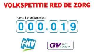 Aantal handtekeningen Volkspetitie Red de Zorg: