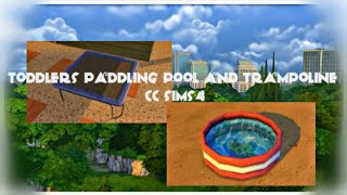 Toddlers paddling pool and trampoline CC sims4