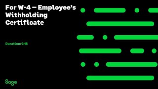 Sage 300 CRE Year End: Form W-4 (updated Dec. 6, 2019)