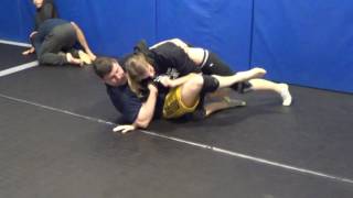 Man vs Woman Mixed Catch Jiu-jitsu Wrestling Hammer Lock Headlock Counter
