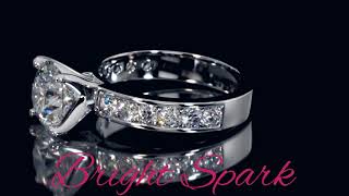 Кольцо с муассанитом 2 карата и дорожкой Marianne от Bright Spark