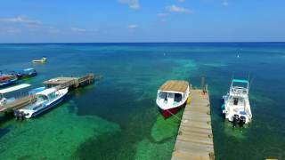 Aerial digital footage of Roatan, Honduras