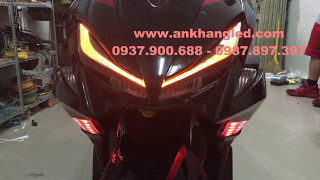 NVX đèn trước lắp Led AUDI _ Xinhan trước thay thế toàn bộ Led O'Block + Logo Led _ AK Shop