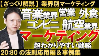 【ざっくり解説】音楽業界・航空業界・コンビニ・外食・Youtuberのマーケティングの優先順位！２０：８０の法則をマーケティングに応用すると、業界での勝ち方が見えてくる
