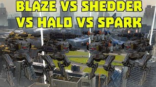 Blaze vs Shredder vs Halo vs Spark | Best Light Weapon Comparison | War Robots Test