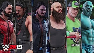 WWE 2K19 Seth Rollins, Roman Reigns, Strowman, AJ Styles, Cena & HHH Elimination Chamber Entrances!