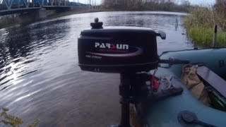 Краткий обзор лодочного мотора   Parsun T2.6C BMS  Тест на воде.
