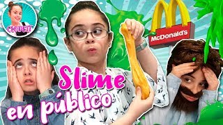 SLIME en el MCDONALDS ? Mi MADRE hace SLIME en PÚBLICO ? Making SLIME in public MCDONALDS