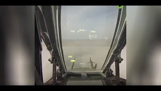 Cockpit view: Russia's SU-25SM carries out target practice