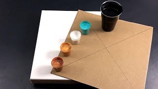 Acrylic fluid painting with Cardboard - easy and satisfying