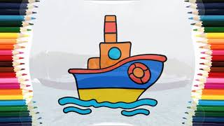?? Learn Colors for Children with Train, Ship, Truck and Aircraft Coloring | Learn Colors for Kids