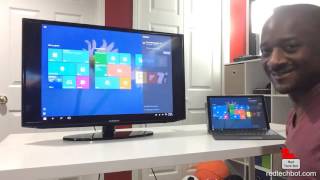 Microsoft Wireless Display Adapter Demo on a TV Using The Surface Pro 4