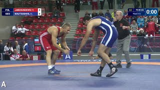BRONZE FS - 85 kg: I. KHUTSISHVILI (GEO) df. T. JAROSZKIEWIC (POL) by FALL, 2-0