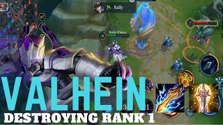VALHEIN DESTROYING RANK 1?! NEW BUILD + LEGENDARY SKIN | AoV Arena of Valor