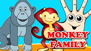 Monkey Finger Family Nursery Rhymes For Children | Animated Surprise Eggs
