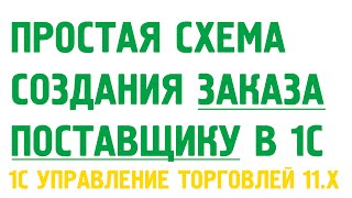 Оформление заказа поставщику (упрощенная схема) в 1С Управление торговлей 11. Закупки в 1С УТ 11