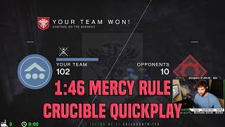 1:46 Mercy Rule in Crucible - Quickplay | Destiny 2