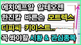 꼭 봐야할 시황 & 관심종목 (디피씨 키이스트 모트렉스 한진칼 알테오젠 에치에프알 바른손..)