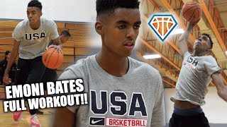 14 Year Old Emoni Bates EXCLUSIVE WORKOUT!! | 6'8 Freshman Has an ELITE SKILLSET