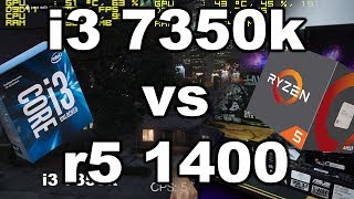 Pruebas Core i3 7350k vs Ryzen r5 1400 en juegos
