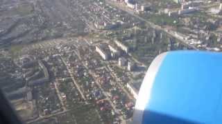 Снижение и посадка самолета Боинг 737-800 в аэропорту Волгограда. Авиакомпания Победа