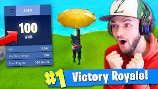 100 WIN *SECRET* UNLOCK in Fortnite: Battle Royale? (KILL RECORD)