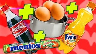 ЧТО будет , если сварить КОЛУ + ФАНТУ + МЕНТОС + ЯЙЦО ?! xD