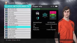 PES 2018 Netherlands 1974 - Johan Cruijff Face